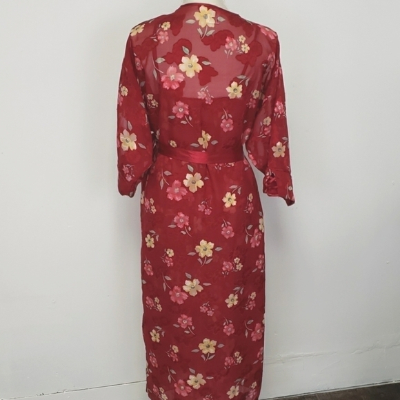 Secret Treasures Sheer Burnout Gown & Robe Set M - Picture 6 of 16